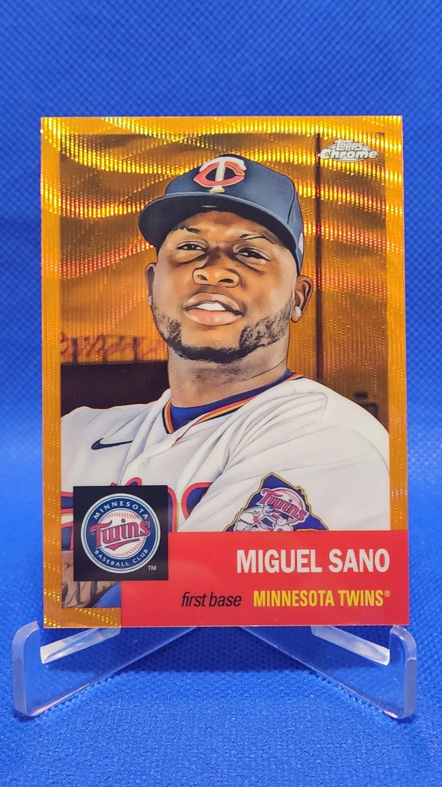 2022 TOPPS CHROME PLATINUM ANNIVERSARY MIGUEL SANO RC ORANGE REFRACTOR , TWINS