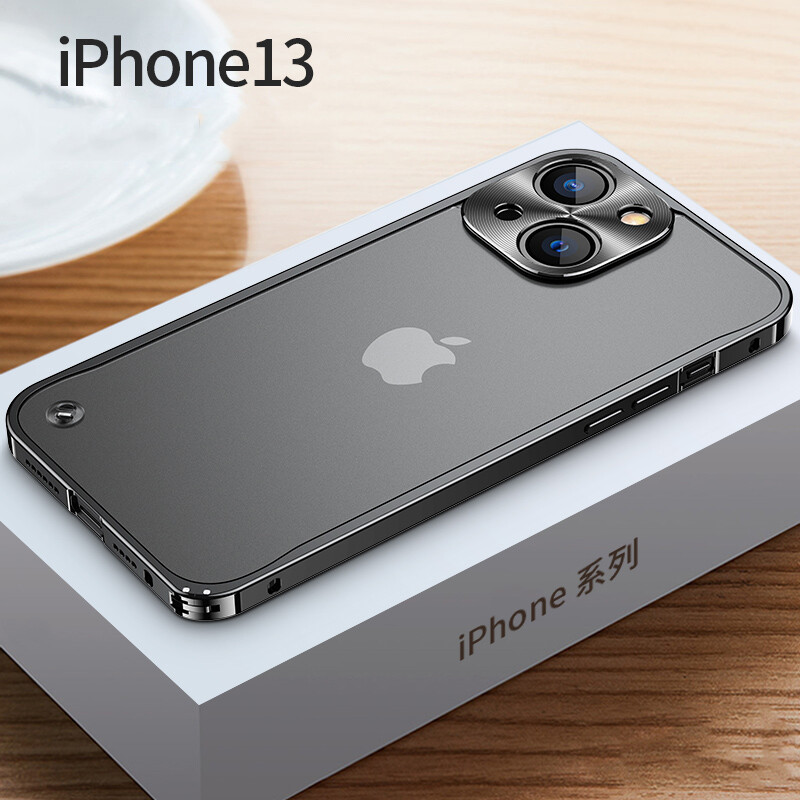 Coque Hybride Antichoc Pour IPhone 16 15 14 Pro Max 13 12 - Cadre Métal Aluminium + Silicone - Design Luxe Et Fin