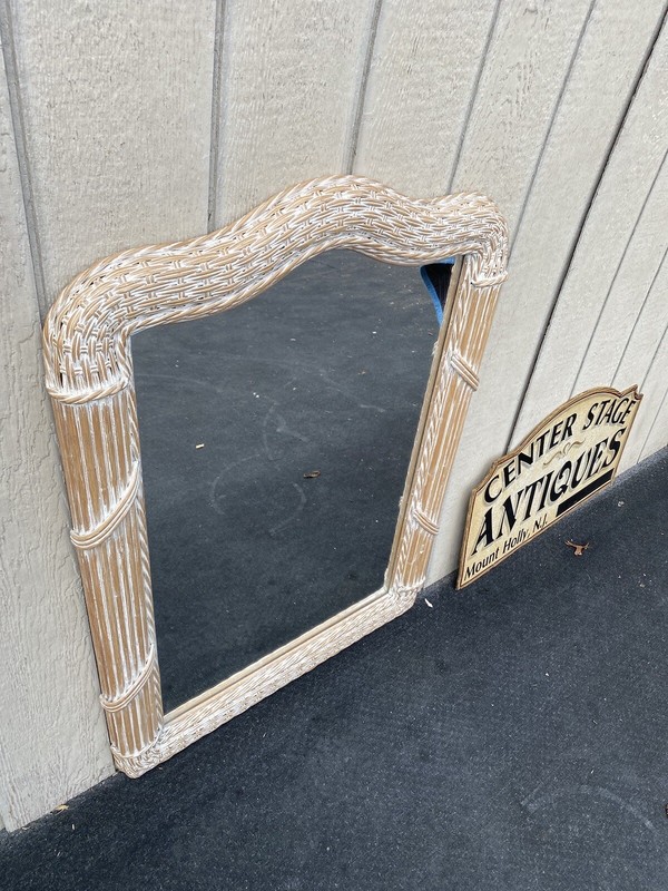 64674 Wicker Decorator  Modern  Accent Mirror
