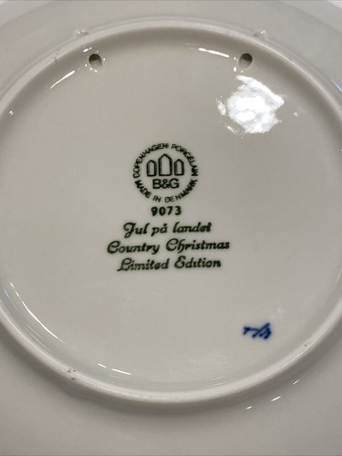 Piatto da collezione Royal Copenhagen B&G "Country Christmas" 1973 Limited Christmas - Foto 3 di 3