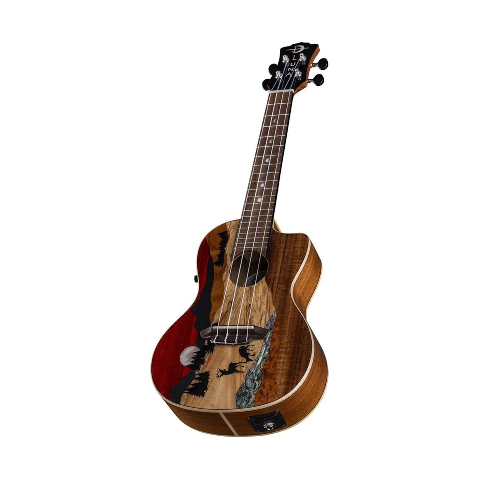 Luna Guitars Vista Deer, 4-String Concert Acoustic/Electric Ukulele, Right (U... - Image 3 of 4