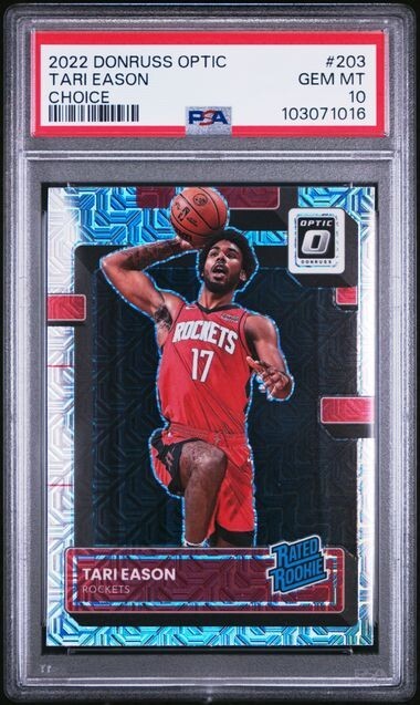 2022 Donruss Optic Rated Rookie #203 Tari Eason Choice RC PSA 10 Houston Rockets