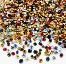 50 Vintage Swarovski Crystal 5mm. To 6mm. Rhinestones - Jewelry Repair J55