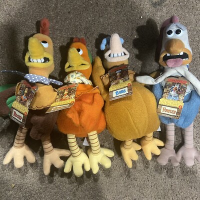 Dreamworks Chicken Run 1999 Lot Of 4 Plush Rocky, Ginger, Babs