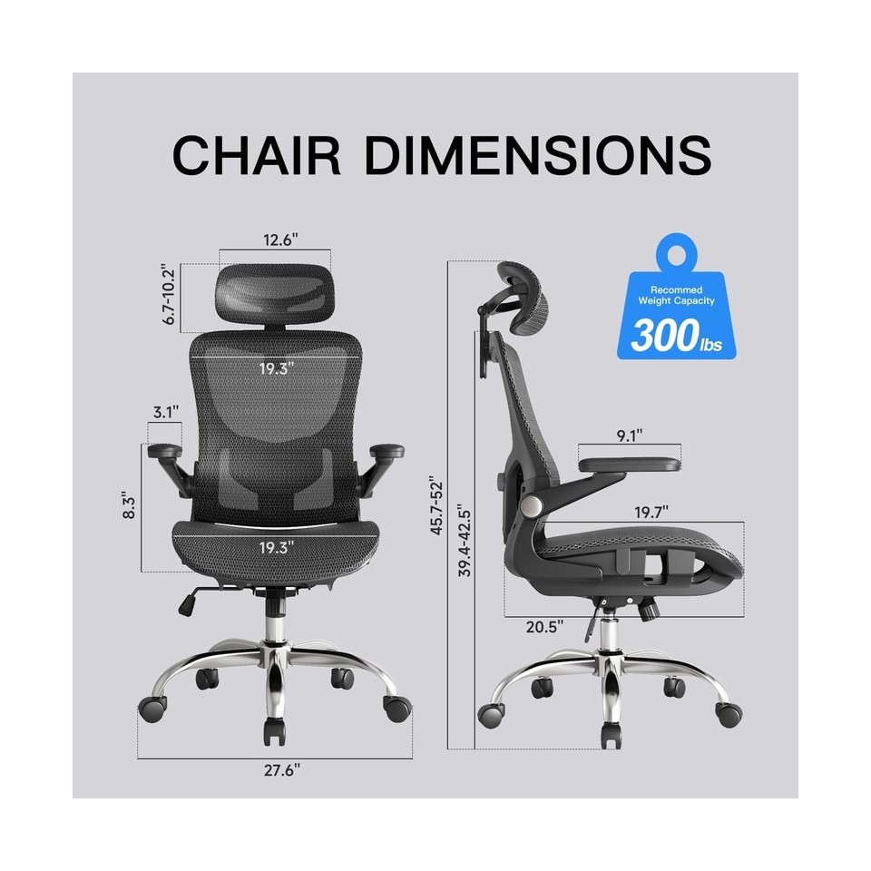 Ergonomic Office Chair, Mesh Office Chair with Rocking Function