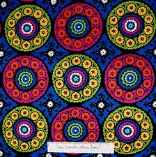 Floral Fabric - Large Modern Flower Geometric Black - Dear Stella Cotton YARD