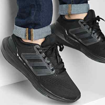 Adidas Ultrabounce Size 9.5 Triple Black Men Running Shoe Sneaker Trainer EQ21