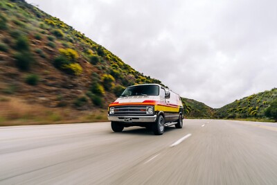 1977 Tradesman Custom Van on road | 24x36 inch poster | classic vintage