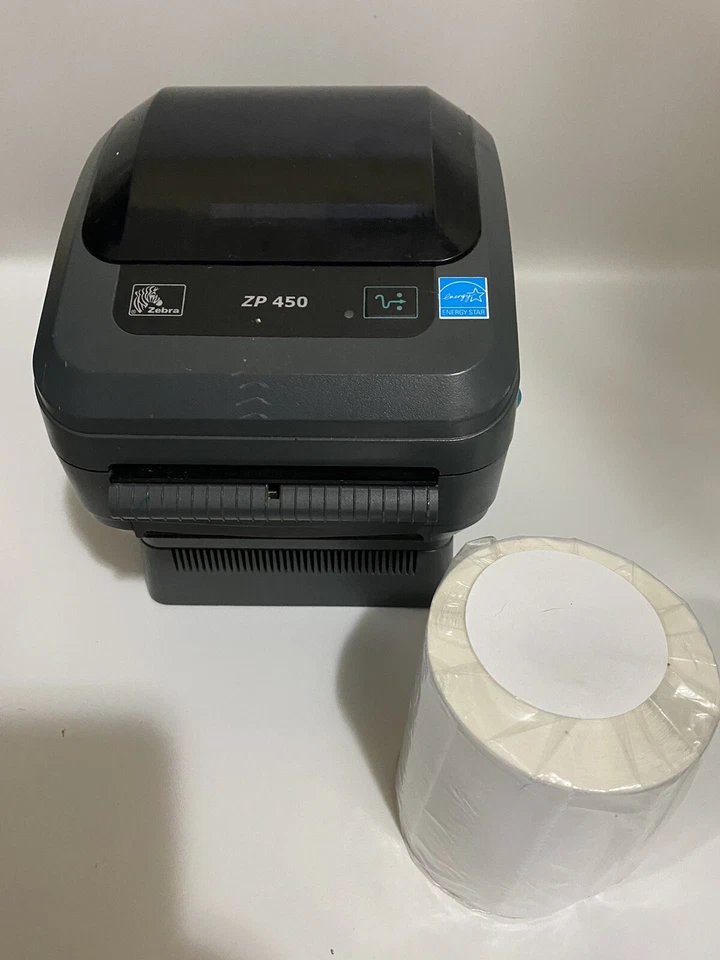 Zebra ZP450 Thermal Label Printer w free Labels & Cable REFURBISHED - Image 2 of 4