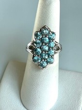 925 STERLING SILVER AND BLUE TOPAZ COCKTAIL RING SIZE 7