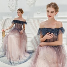 Noble Evening Formal Party Ball Gown Prom Bridesmaid Sequins Acting Dress TS272