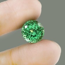 Natural Flawless Green Sapphire GIE Certified Round Cut Loose Gemstone 10.90 Ct
