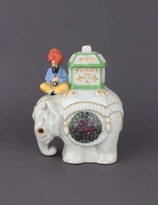 Porzellan Rauchverzehrer Perfume Lamb Elefant mit Mahout Art Deko