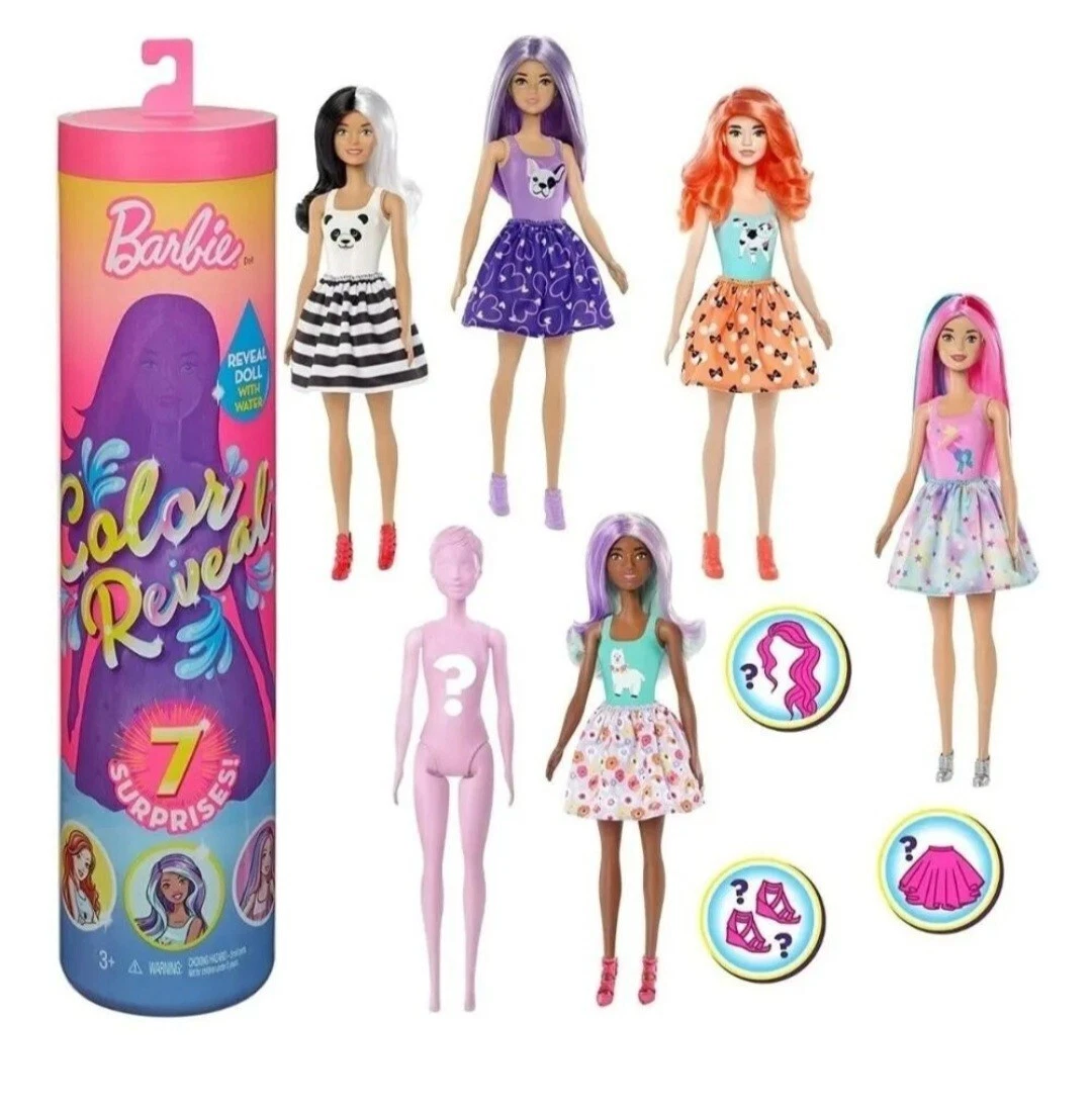BARBIE OLOR REVEAL DOLL W WATER SERIES 1. FIRST GENERATION 7 SURPRISES NEW