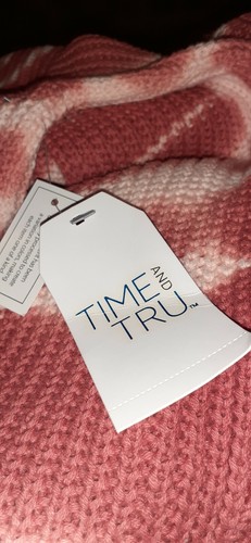 TIME TRUE Pullover Damen Med Hi-Lo TIE DYE Koralle Langarm Grobstrick - Bild 11 von 12