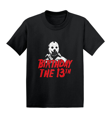 Birthday The 13th - Horror Movie Buff Parody Jason Kids T-shirt