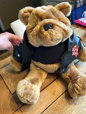 Dan dee bulldog plush with faux leather jacket King of Hearts