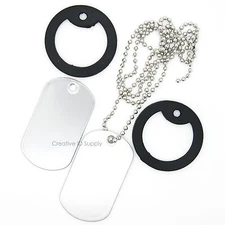 500 STAINLESS STEEL DOG TAGS, 24" S/S BALL CHAIN NECKLACES, SILENCERS REPAIR KIT