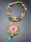 SIGNED DORI CSENGERI GLASS BEAD NECKLACE 15" A/F