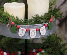 CWI Christmas Decor - Joy Tier Tray Mini Small Banner Garland Clip