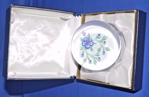 Baccarat France Cristallo Cristallo Vetro 1971 statuetta floreale 3 1/4" con scatola - Foto 2 di 5