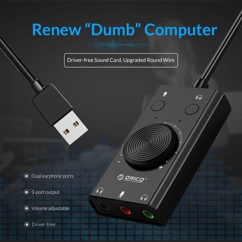 Universal External USB Sound Card For Speaker Microphone Earphone Plug&Play - Zdjęcie 7 z 13