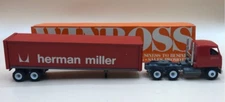 WINROSS Vintage HERMAN MILLER Red Tractor/Trailer (1/64) Diecast  9.5" 