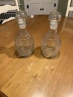 Set Of Two Vintage Clear Glass Decanter With Stopper 10” Tall — photo 1