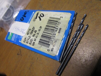 #45 HSS 135° Split Point Black Oxide Finish Heavy Duty Jobber Drill QTY 4