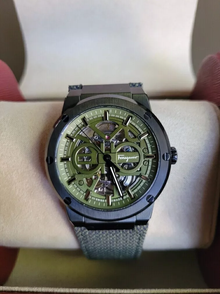 Salvatore Ferragamo F-80 Automatic Limited Edition Skeleton Green