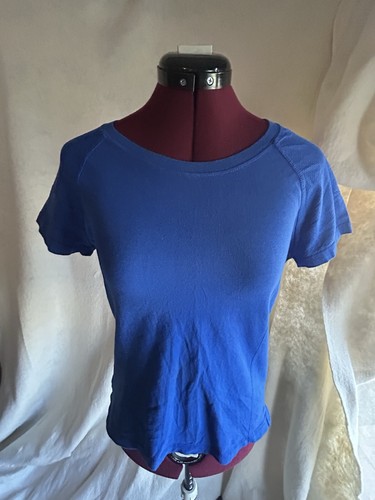 Danskin Now - Damen Top - Gr. SM(4-6) gebraucht Briliantblau-Dekor. nähten.