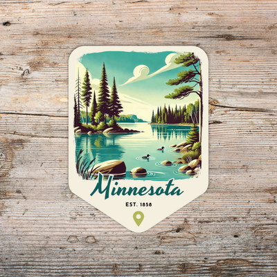 #ad Minnesota Retro State Sticker Travel Vinyl Decal for Laptop Water Bottle Car $3.85