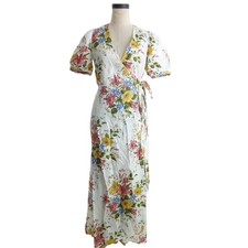 Reformation Weiss Linen Dress Chantilly Floral Spring Garden Wrap Dress Size S