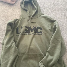 Military Green USMC Hoodie Gildan Unisex S-5XL