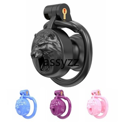 Male Bear Chastity Device Inverted Cage Men Resin Cobra Lock Belt 5 Ring