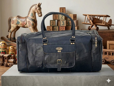 Handgefertigte Leder Reisetasche Leicht Vintage Duffel Bag Schwarz