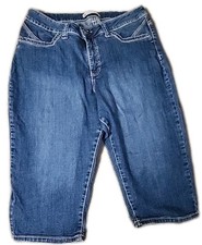 Lee Womens Denim Blue Jeans Capri Slender Secret Lower On The Waist Size 16 M