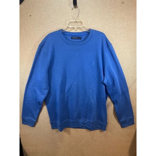 Nautica Mens Crewneck Sweatshirt 2XL Blue Fleece Long Sleeve Casual Pullover video thumbnail