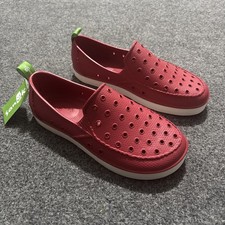 Size 2 - Sanuk Kids Water Shoes Lil Walker Red Flat Slip On Beach Pool NWT