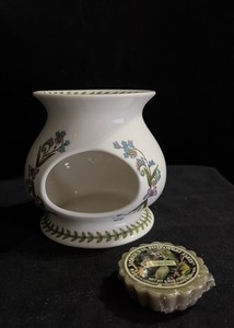 Portmeirion Botanic Garden Oil Burner Wax Candle Warmer 5" Tall x 5 1/4"