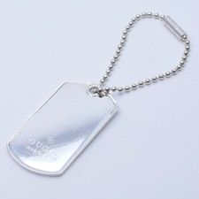  Used GUCCI Dog Tag Keychain SV925 Weight 19.8g Bag charm Key charm