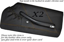 YELLOW STITCH FITS TRIUMPH STAG MK1 MK2 2X DOOR CARD LEATHER SKIN COVERS ONLY