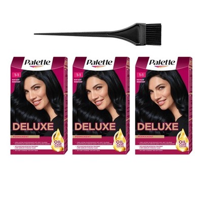 Palette Deluxe 1-1 Blue Black Hair Dye 3-Pack Permanent Color 100% Grey Coverage