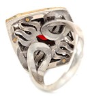 Ottoman Empire 3CT Heat Treated Fire Garnet 925 Sterling Silver Ring Sz 6.5 H1-8 — photo 2