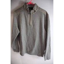 Bugatchi Quarter Zip Pullover Sweater Gray Long Sleeve Mens Casual Top