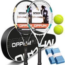 Adult Tennis Rackets, 2-Pack Pre-Strung Racquets for Beginners Intermediate...