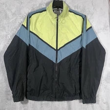 Urban Outfitters M Retro Color Block Windbreaker Jacket with Zip Closure Unisex
