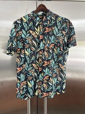 O'Neill Standard Fit Men Large Short Sleeve Button-Up Hawaiian Shirt