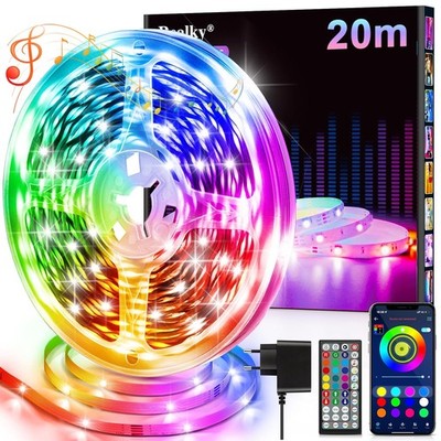 RGB LED Streifen 20m Bluetooth Fernbedienung Musik Sync