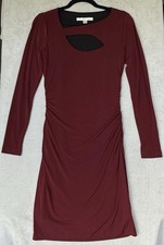 Boston Proper Dress Women 8 Burgundy Red Revenge Holiday Cocktail Cutout Scarlet